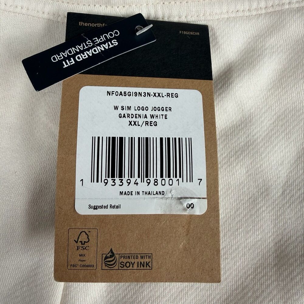 The North Face Simple Logo Jogger Pants Sweats White Womens Size XXL Reg NEW - Picture 7 of 12